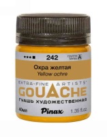 PINPAG-242 Гуашь Pinax Охра желтая 40мл, Ser.A, №242